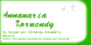 annamaria kormendy business card