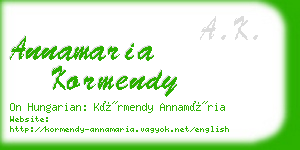 annamaria kormendy business card